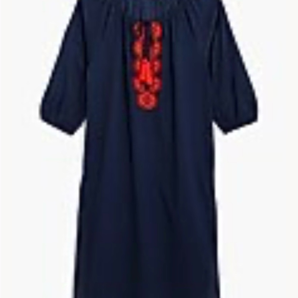 J. Crew- Navy Women's Swim Coverup with Embroidered Detail